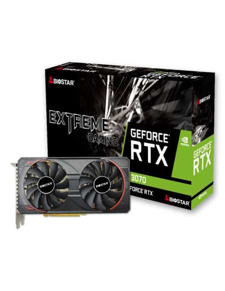 Graphics Card, BIOSTAR, NVIDIA, GeForce RTX 3070, 1500 MHz, 8 GB, GDDR6, 256 bit, PCI Express x16 4.0, Active, VN3716RM82
