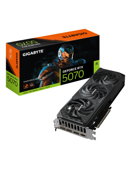 Graphics Card, GIGABYTE, NVIDIA GeForce RTX 5070, 12 GB, GDDR7, 192 bit, PCIE 5.0 16x, GPU 2542 MHz, Triple slot Fansink, 1xHDM