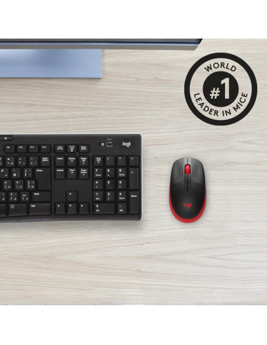 MOUSE USB OPTICAL WRL M190/RED 910-005908 LOGITECH