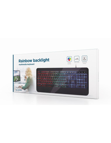 KEYBOARD MULTIMEDIA USB ENG/BLACK KB-UML-03 GEMBIRD