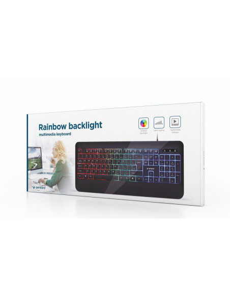 KEYBOARD MULTIMEDIA USB ENG/BLACK KB-UML-03 GEMBIRD