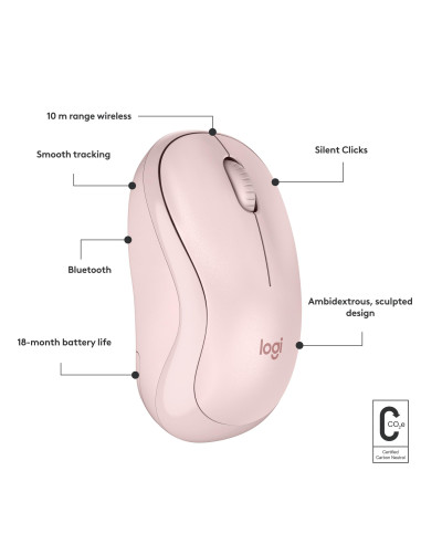 MOUSE BLUETH OPTICAL M240/ROSE 910-007121 LOGITECH