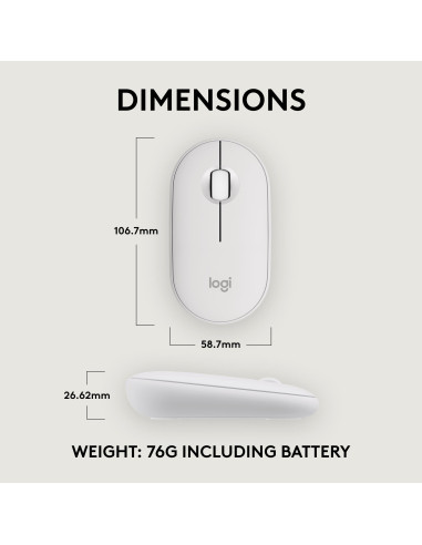 MOUSE USB OPTICAL WRL M350S/WHITE 910-007013 LOGITECH