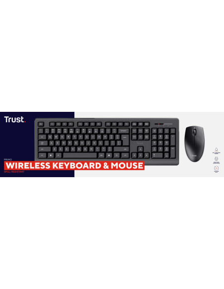 KEYBOARD +MOUSE WRL PRIMO SET/ENG 25347 TRUST