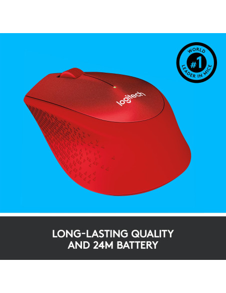 MOUSE USB OPTICAL WRL M330/SILENT RED 910-004911 LOGITECH