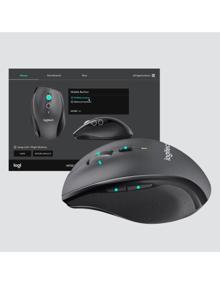 MOUSE USB LASER WRL M705/BLACK 910-006034 LOGITECH