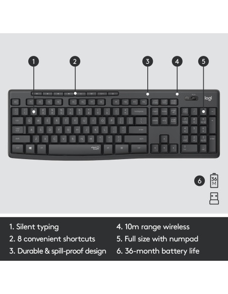 KEYBOARD +MOUSE COMBO MK295/ENG 920-009800 LOGITECH