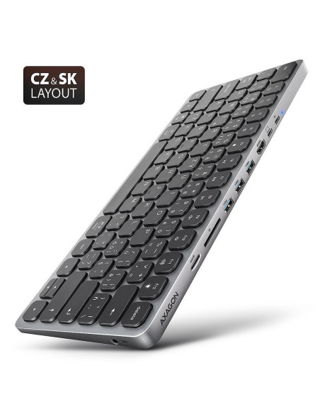 KEYBOARD + I/O HUB 9IN1/0.6M HMC-KB-US AXAGON