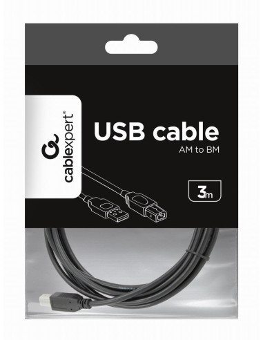 CABLE USB2 AM-BM 3M/BLACK CCP-USB2-AMBM-10 GEMBIRD