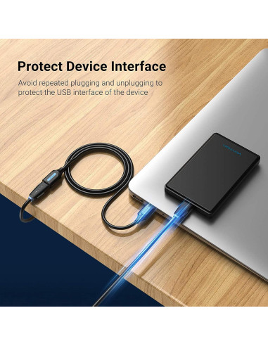 CABLE USB3.0 MALE TO FEMALE/0.5M BLACK CBHBD VENTION
