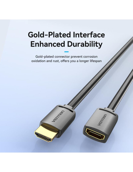 CABLE HDMI MALE/FEMALE 4K/1M BLACK AHCBF VENTION