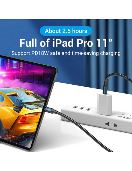 CABLE USB-C TO USB-C/1M BLACK COSBF VENTION
