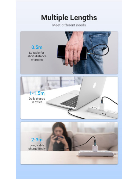 CABLE USB-C TO USB-C/1M BLACK COSBF VENTION