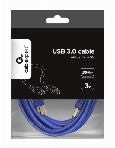 CABLE USB3 AM-MICRO BM 3M/CCP-MUSB3-AMBM-10 GEMBIRD