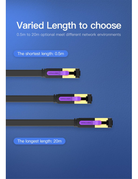 PATCH CABLE CAT.7/3M BLACK ICABI VENTION