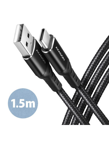 CABLE USB-C TO USB2.0 1.5M/BLACK BUCM-AM15AB AXAGON