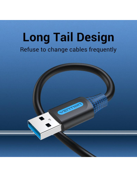 CABLE USB3.0 MALE TO MALE/3M BLACK CONBI VENTION