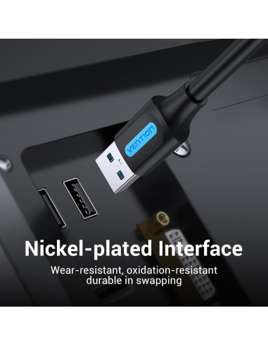 CABLE USB3.0 MALE TO MALE/3M BLACK CONBI VENTION