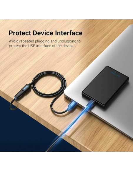 CABLE USB3.0 MALE TO FEMALE/2M BLACK CBHBH VENTION