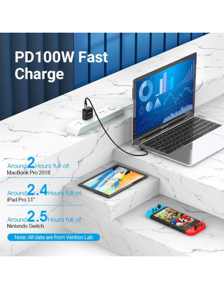CABLE USB-C TO USB-C R.ANGLE/1M GRAY TAKHF VENTION