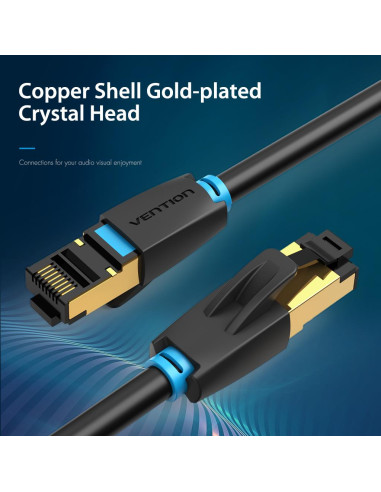 PATCH CABLE CAT.8 SFTP/10M BLACK IKABL VENTION