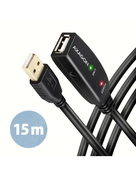 CABLE USB2.0 A-M/A-F ACTIVE/15M ADR-215 AXAGON