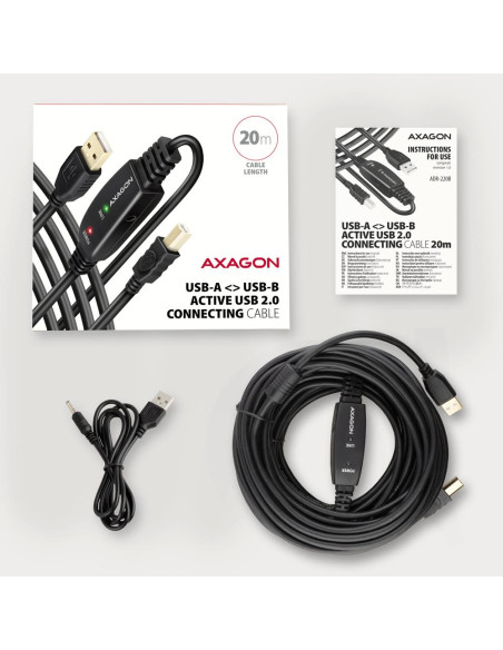 CABLE USB2.0 A-M/B-M ACTIVE/20M ADR-220B AXAGON