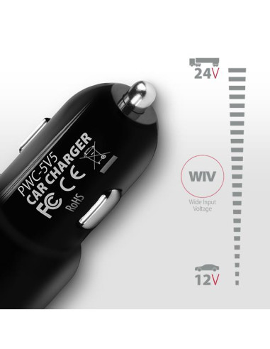 MOBILE CHARGER CAR USB 2PORT/24W PWC-5V5 AXAGON