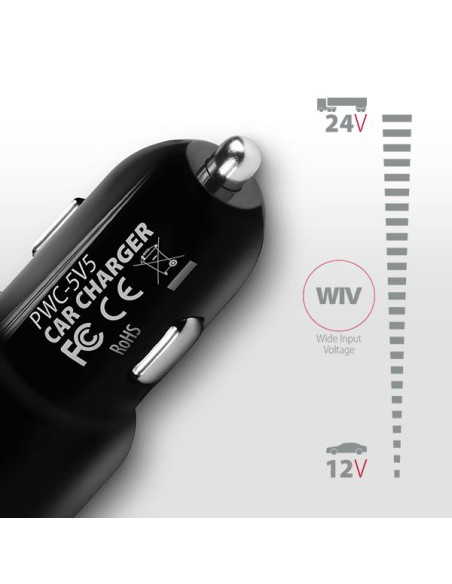 MOBILE CHARGER CAR USB 2PORT/24W PWC-5V5 AXAGON