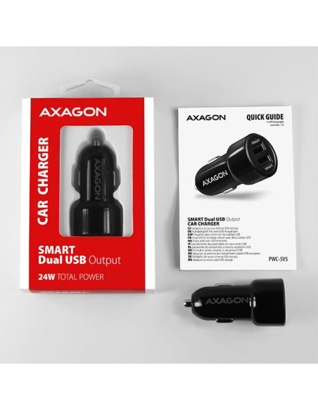 MOBILE CHARGER CAR USB 2PORT/24W PWC-5V5 AXAGON