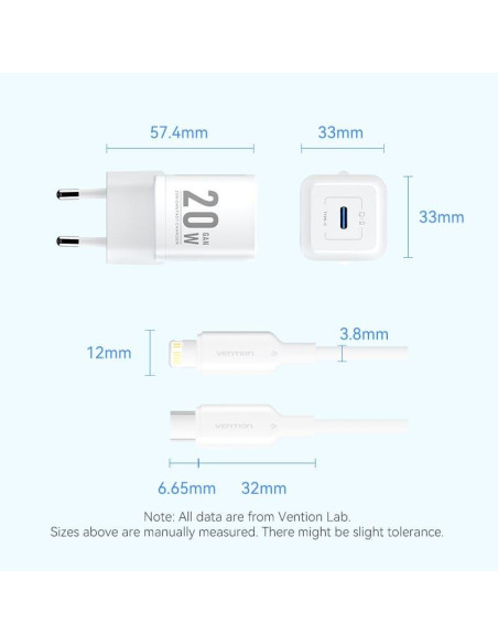 MOBILE CHARGER WALL USB-C/20W TZ-FEPW0-EU-02 VENTION