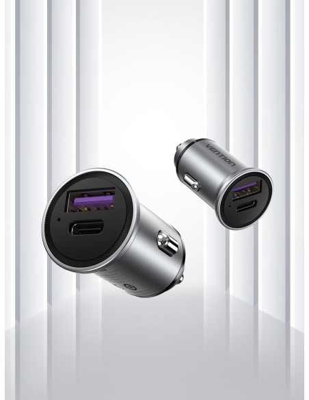 MOBILE CHARGER CAR USB/2P GRAY FFBH0 VENTION