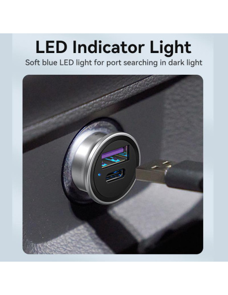 MOBILE CHARGER CAR 30W USB/2P GRAY FFFH0 VENTION