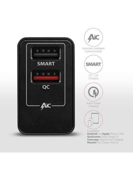 MOBILE CHARGER WALL USB 24W/2PORT ACU-QS24 AXAGON