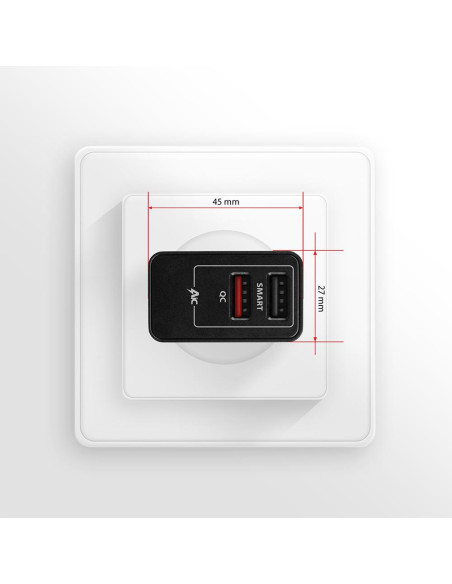 MOBILE CHARGER WALL USB 24W/2PORT ACU-QS24 AXAGON