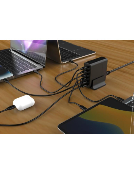 CHARGER USB UNIVERSAL 6P 75W/TA-UC-2A4C-PD75-01-BK GEMBIRD