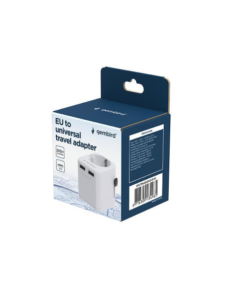 POWER ADAPTER EU TO UNIV. 12W/WHT TPA-EU2A12-01-W GEMBIRD