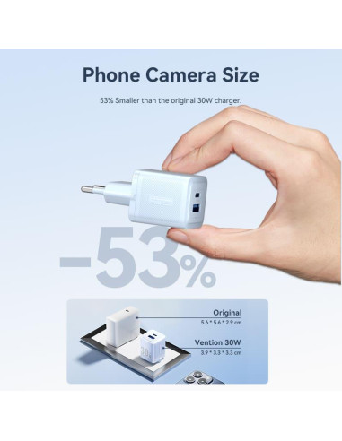 MOBILE CHARGER WALL 65W USB/3P WHITE FERW0-EU VENTION