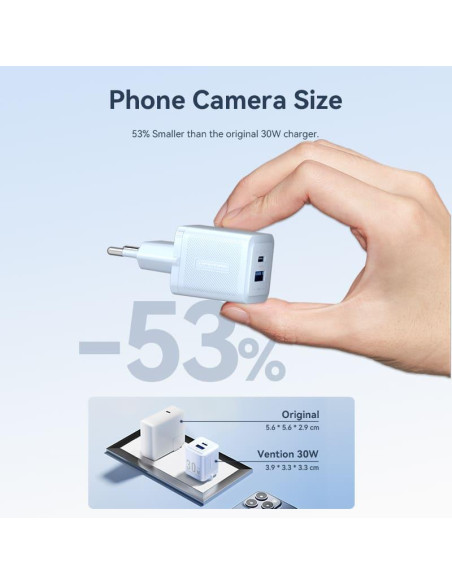 MOBILE CHARGER WALL 65W USB/3P WHITE FERW0-EU VENTION