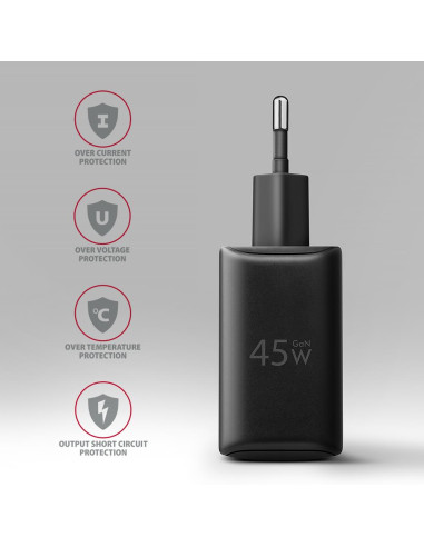 MOBILE CHARGER WALL USB 45W/GAN 2PORT ACU-PQ45 AXAGON