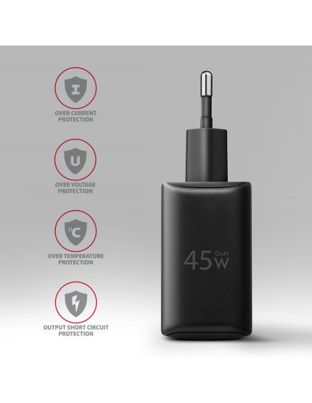 MOBILE CHARGER WALL USB 45W/GAN 2PORT ACU-PQ45 AXAGON
