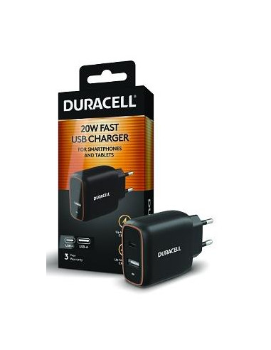 MOBILE CHARGER WALL 20W/BLACK DRACUSB19-EU DURACELL