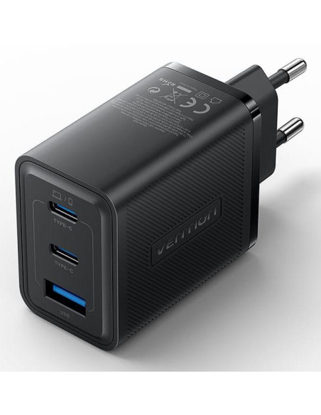 MOBILE CHARGER WALL 65W USB/3P BLACK FERB0-EU VENTION