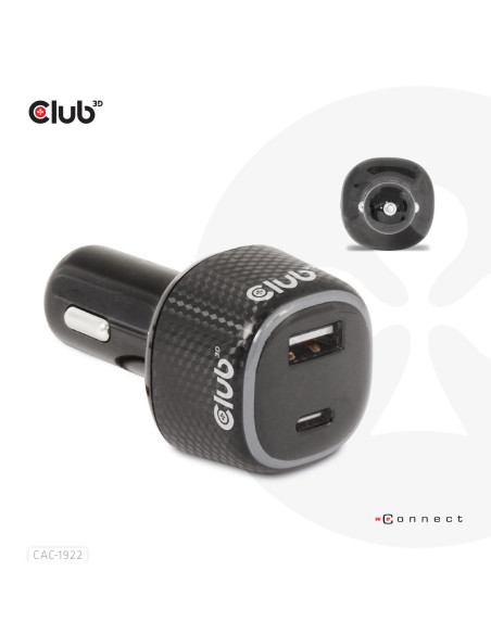 NB CHARGER CAR USB+USB-C/63W CAC-1922 CLUB3D