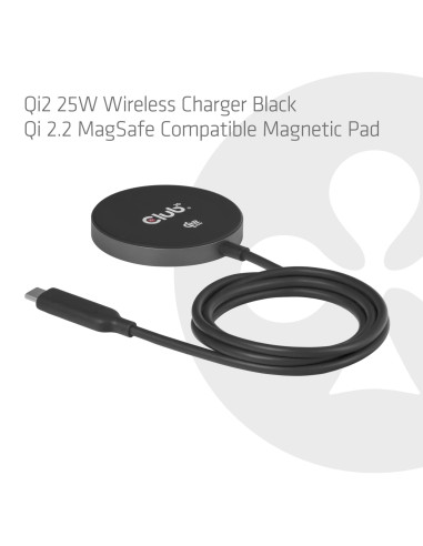 MOBILE CHARGER QI2 MAGSAFE/25W BLACK CAC-3027 CLUB3D