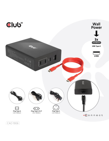 MOBILE TRAVEL CHARGER USB-C/132W GAN CAC-1906 CLUB3D