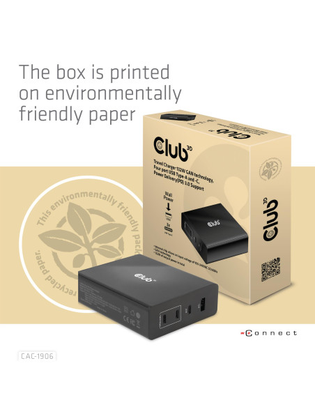 MOBILE TRAVEL CHARGER USB-C/132W GAN CAC-1906 CLUB3D