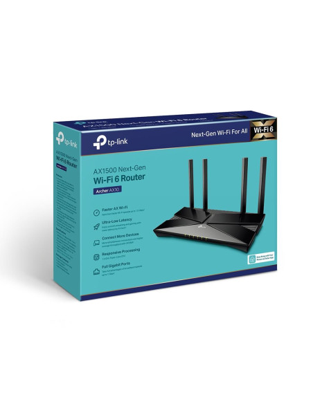 Wireless Router, TP-LINK, Wireless Router, 1500 Mbps, Wi-Fi 6, IEEE 802.11a, IEEE 802.11 b/g, IEEE 802.11n, IEEE 802.11ac, IEEE