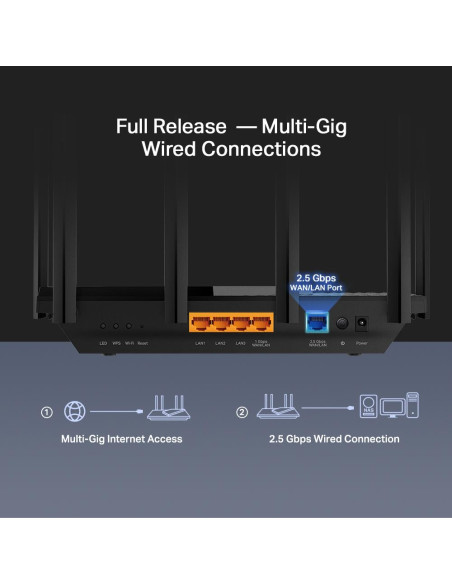 Wireless Router, TP-LINK, Wireless Router, 5400 Mbps, Wi-Fi 6, IEEE 802.11a, IEEE 802.11 b/g, IEEE 802.11n, IEEE 802.11ac, IEEE