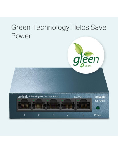 Switch, TP-LINK, LS105G, 5x10Base-T / 100Base-TX / 1000Base-T, LS105G